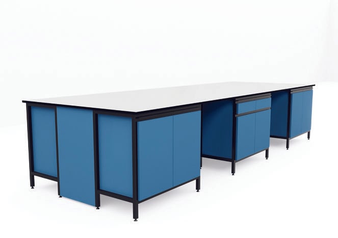 Elevated Hygiene Series workbench with steel H-frame