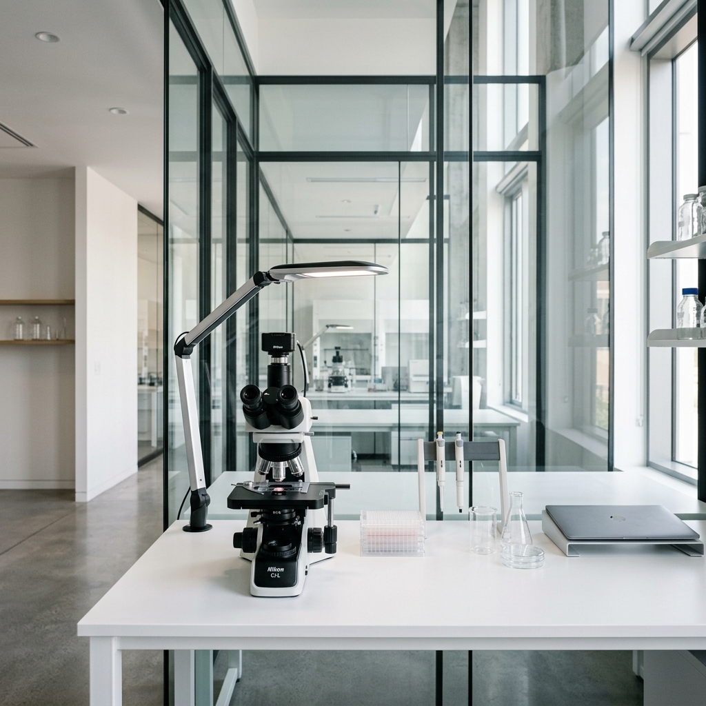 SpaceVision architectural laboratory layout and modular workbench design blueprint